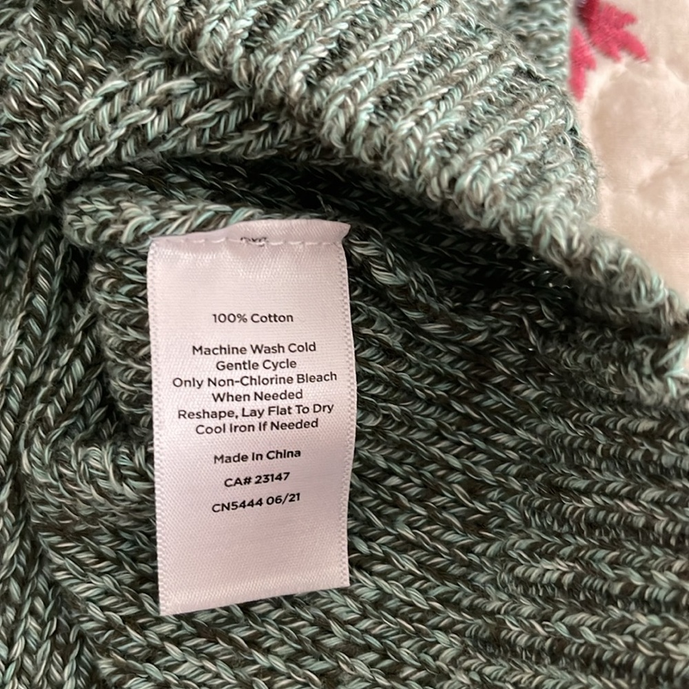 Talbots cotton cable green scoop neck sweater - Picture 5 of 5